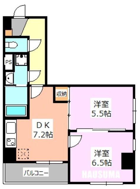 セイコーガーデンXI大塚(2DK/8階)の間取り写真