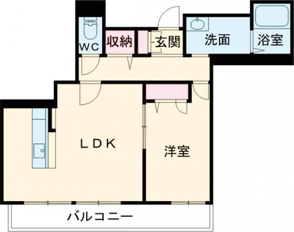 ソレイユ イズミ(1LDK/3階)の間取り写真