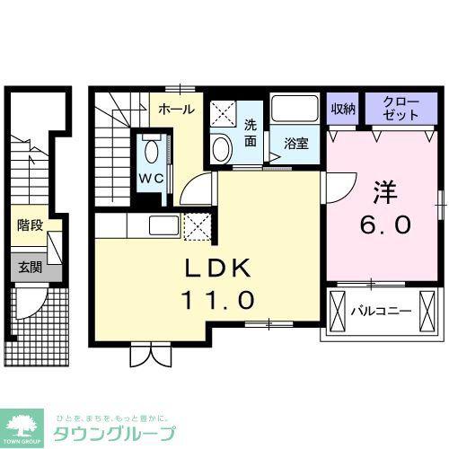レ・セーナII(1LDK/2階)の間取り写真