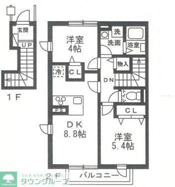 川崎市麻生区高石3丁目PJ(2DK/2階)の間取り写真