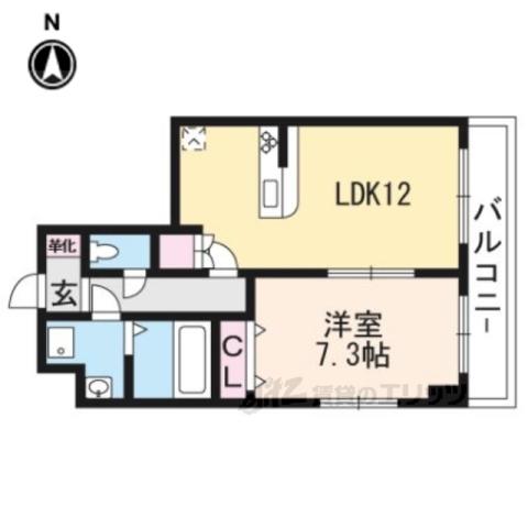 プレサンス京都天使突抜 奏(1LDK/4階)の間取り写真
