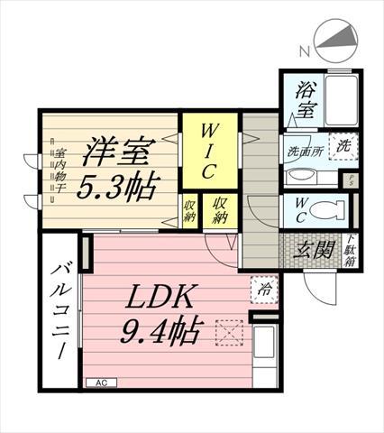 グランシャリオ大森(1LDK/1階)の間取り写真