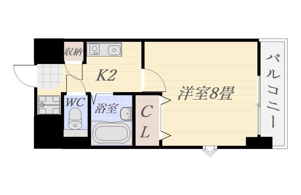 スカイパーク5(1K/5階)の間取り写真