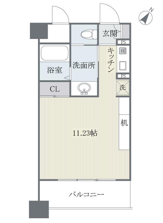 フェルト627(ワンルーム/11階)の間取り写真