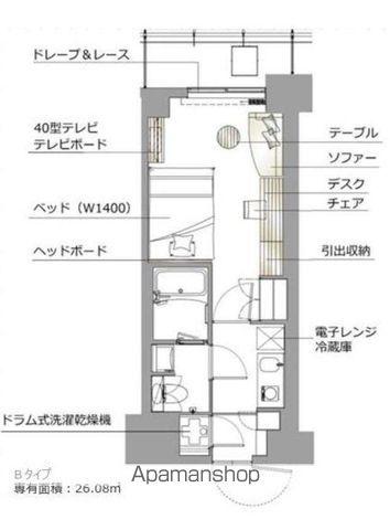 レックスガーデン神楽坂北町(1K/6階)の間取り写真