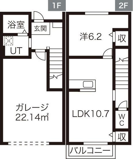 GLORIA(1LDK/1階)の間取り写真