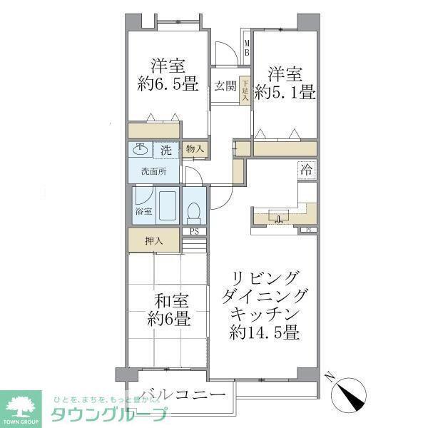 ISM南柏(3LDK/4階)の間取り写真