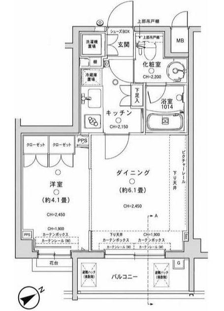 パレステュディオ代々木(1LDK/7階)の間取り写真
