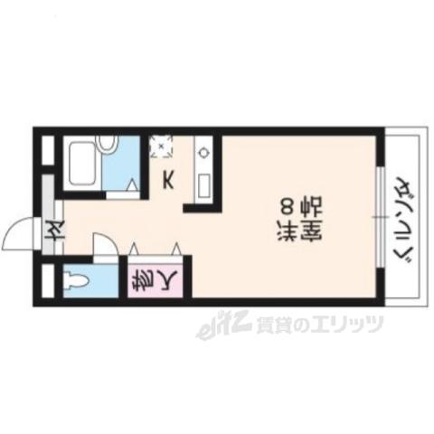 イーストWING(1K/1階)の間取り写真