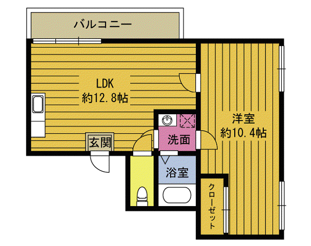 メゾン春木(1LDK/2階)の間取り写真