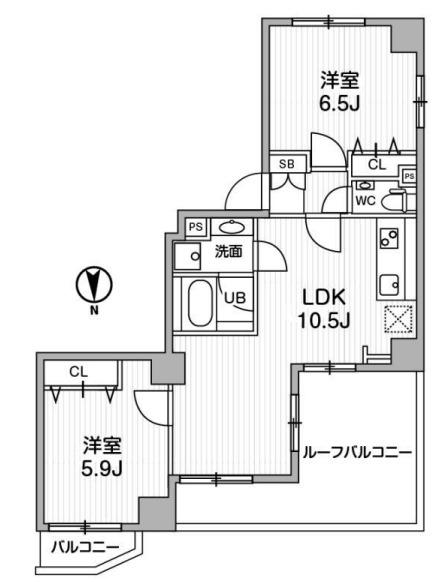 TASUKI RICHESSE NAKAMEGURO(2LDK/4階)の間取り写真