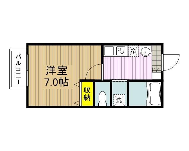グレーシア美原(1K/1階)の間取り写真