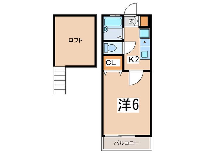 REDEAL横浜戸塚(1K/2階)の間取り写真