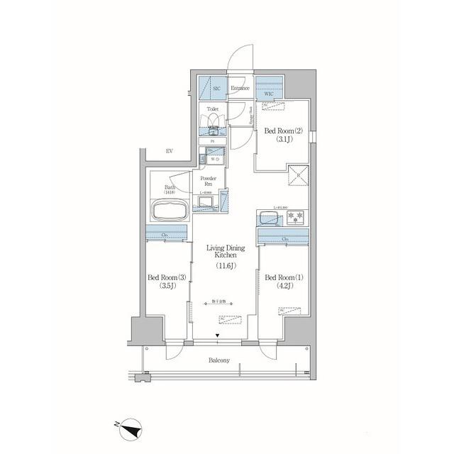 アーバネックス住吉(3LDK/2階)の間取り写真