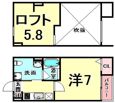 ATTIN(1K/1階)の間取り写真