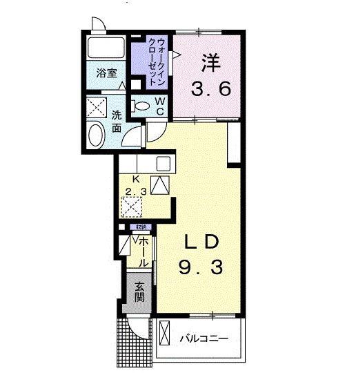 グレースリンクB(1LDK/1階)の間取り写真