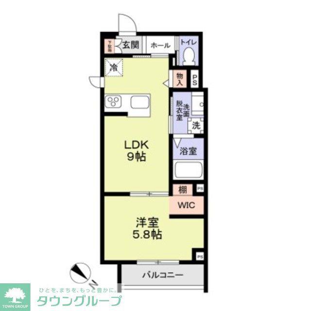 VILLA赤木屋 喜多見(1LDK/3階)の間取り写真