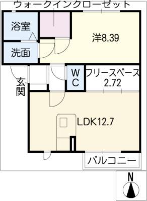 ルミエール シャトー(1LDK/2階)の間取り写真