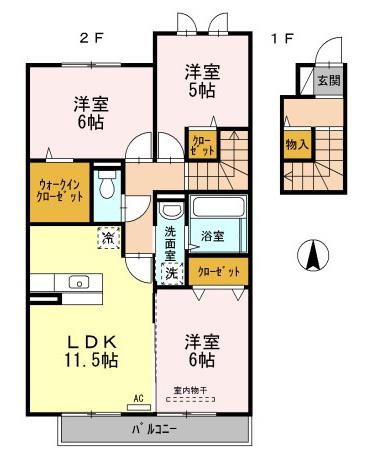 ル・コック B202(3LDK/2階)の間取り写真