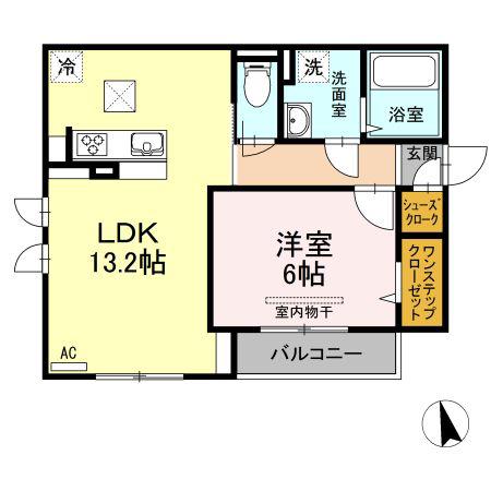 ローリエアベニュー(1LDK/1階)の間取り写真