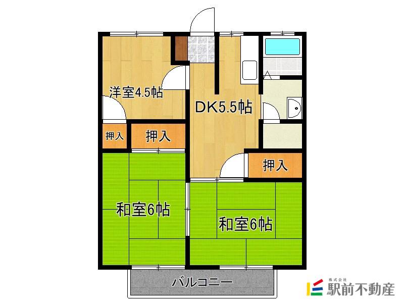 こうらハイツ(3DK/2階)の間取り写真