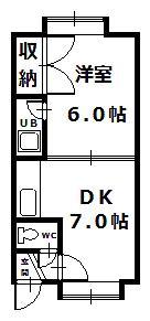 永大グリーンハイツ緑が丘(1DK/2階)の間取り写真
