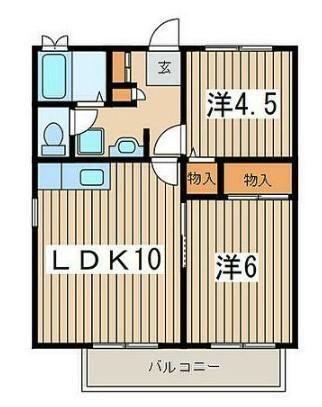 ファインビュー(2LDK/1階)の間取り写真