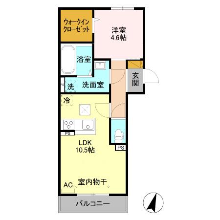 シャインピークス上越妙高(1LDK/1階)の間取り写真