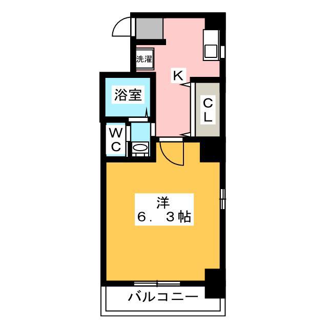 サンローゼIII(1K/2階)の間取り写真