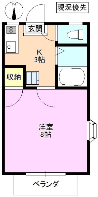 シャトリエ(1K/2階)の間取り写真