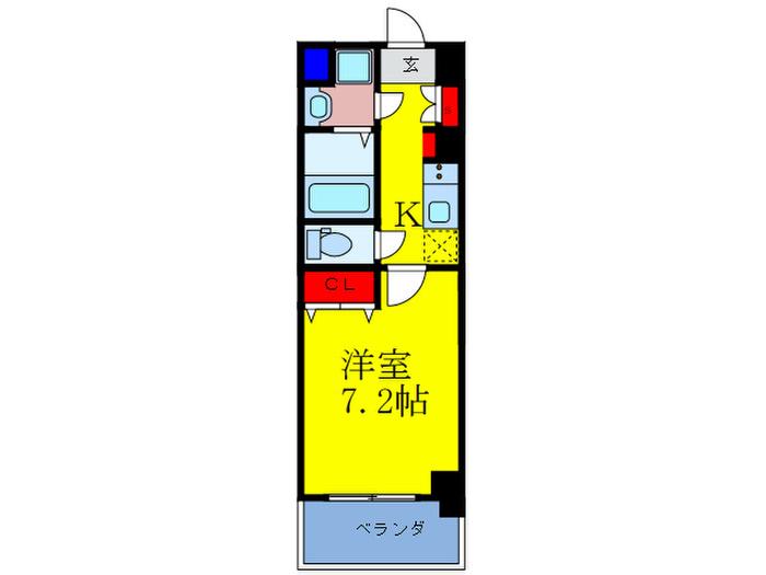 レオンコンフォート天神橋(1K/3階)の間取り写真