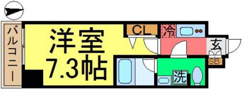 ラフィスタ新小岩(1K/1階)の間取り写真