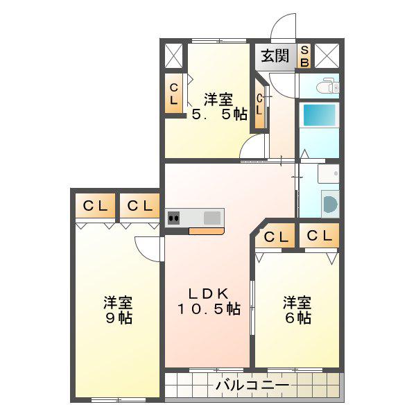 フェニックス(3LDK/5階)の間取り写真