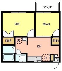 ラジカル(1LDK/1階)の間取り写真