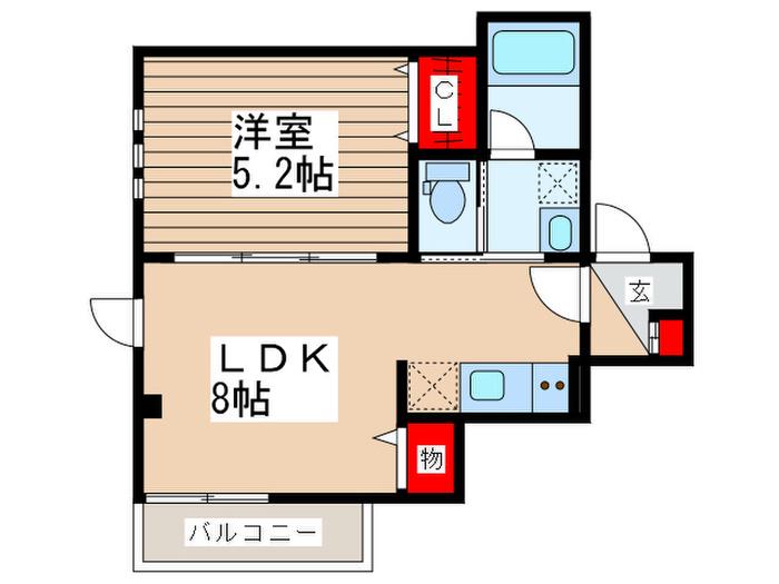 ステラ東中神(1LDK/2階)の間取り写真