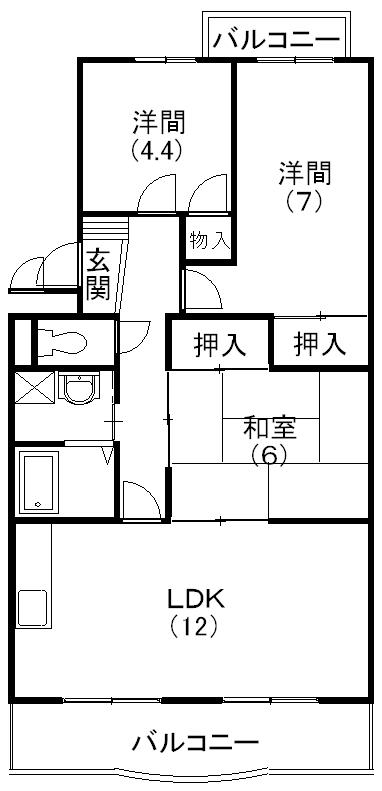 ハイツラスター(3LDK/3階)の間取り写真