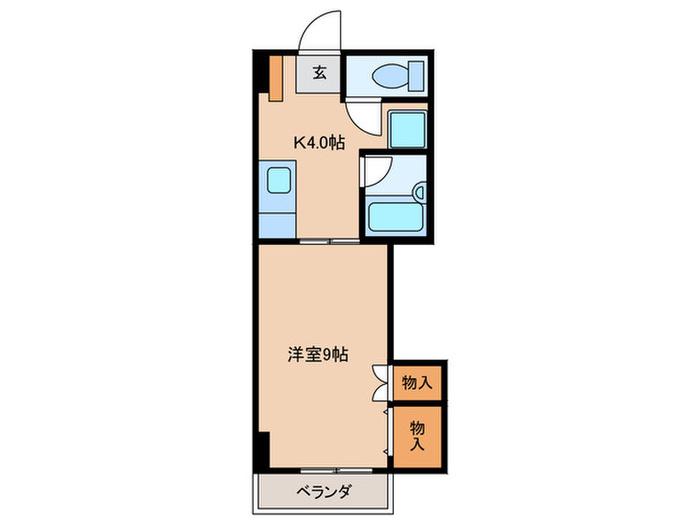 シャイニングハイツ唐湊(1K/6階)の間取り写真