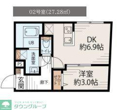 CASALUXE大島(1DK/1階)の間取り写真