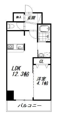 MSドリームX(1LDK/8階)の間取り写真
