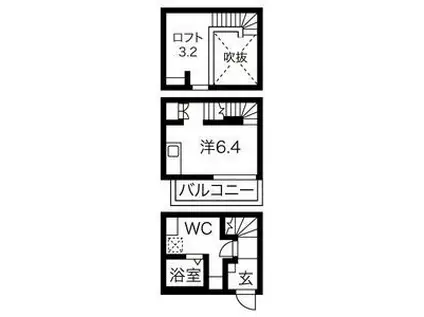 LUMINA大同(1K/1階)の間取り写真