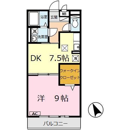 サンテ・レザンジュ(1DK/1階)の間取り写真