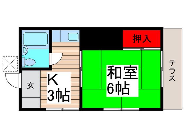 鎌田荘(1K/1階)の間取り写真