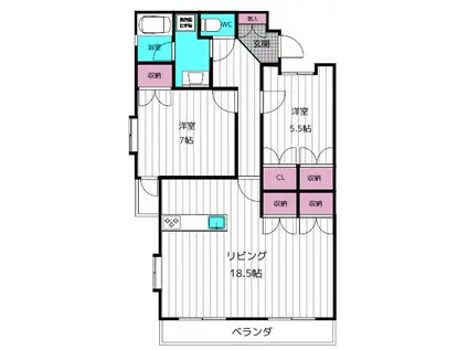 三昭パークヒルズ(3LDK/1階)の間取り写真