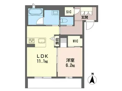 アリィドライブ(1LDK/2階)の間取り写真