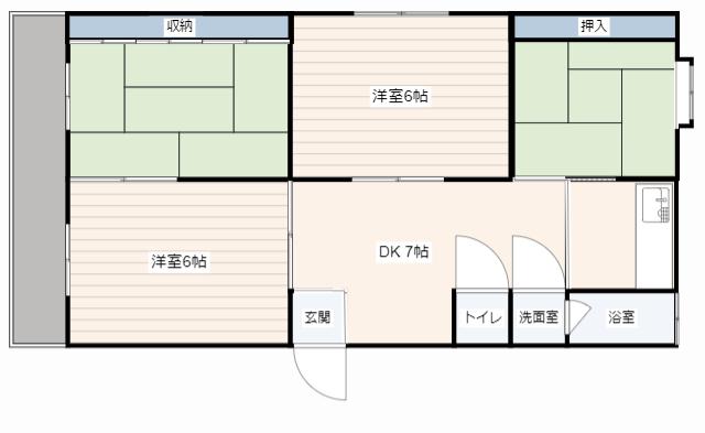 鵜崎マンション(4DK/1階)の間取り写真