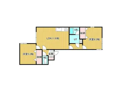 FERIO南円山(2LDK/4階)の間取り写真