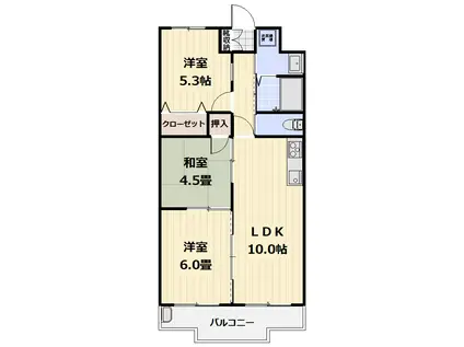 龍前デザインマンション(3LDK/2階)の間取り写真