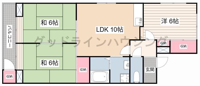 プレアール状ヶ池A(3LDK/2階)の間取り写真
