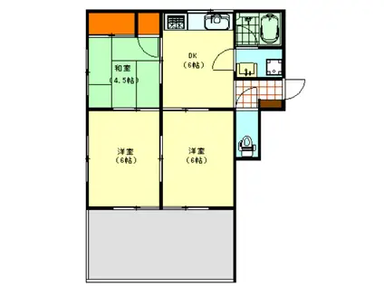 柴崎ハイツ(3DK/2階)の間取り写真