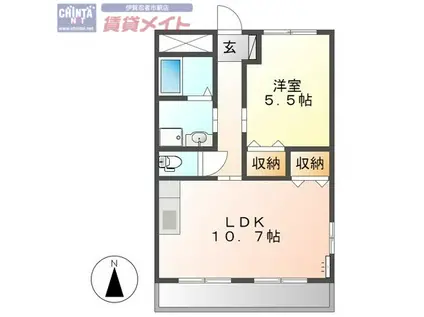 ルーラルスクエアー2(1LDK/1階)の間取り写真